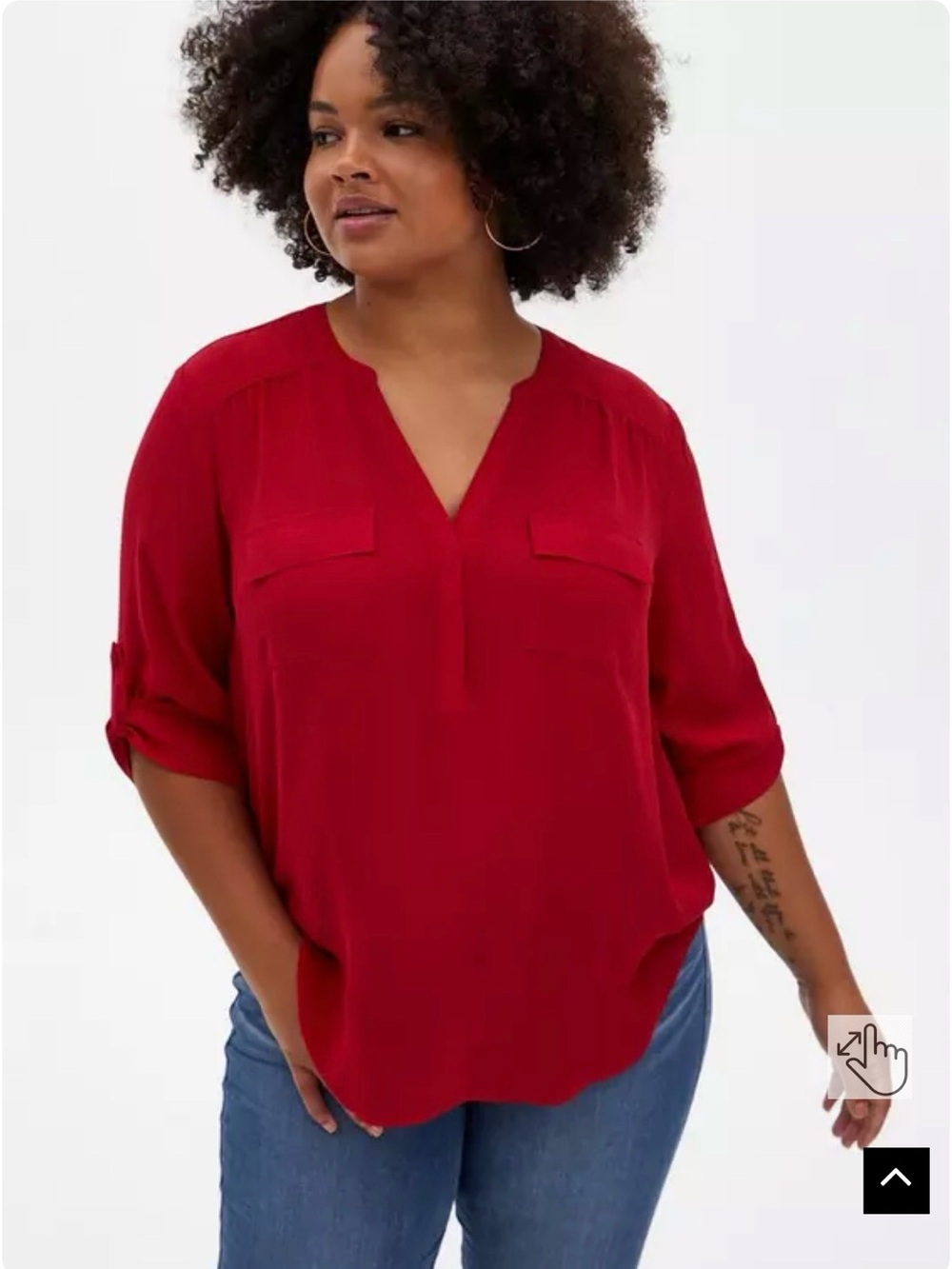 Torrid Harper 3/4 Sleeve Pullover Blouse 4x NWT Red